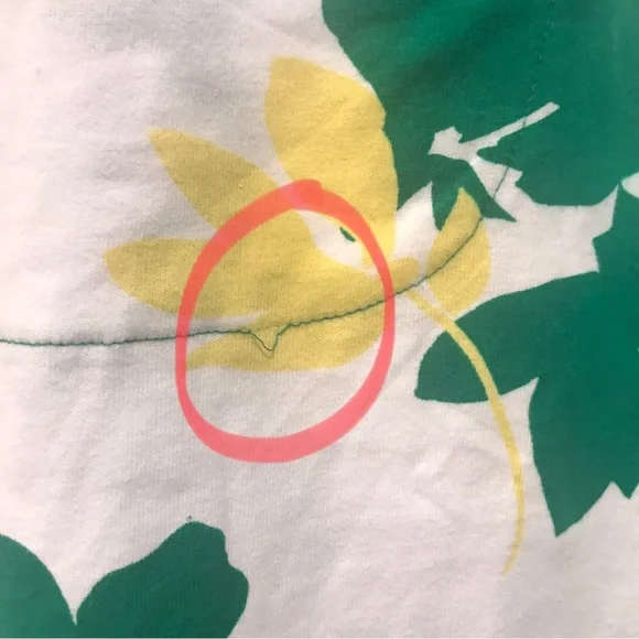 LIZ CLAIBORNE Shift Dress, M, Green/White/Yellow Floral Print, Cotton—NWOT - Picture 5 of 5